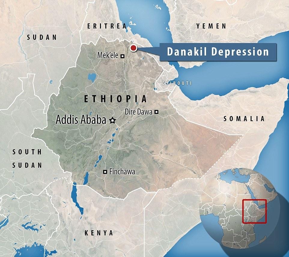 danakil depresioa Etiopia mapa