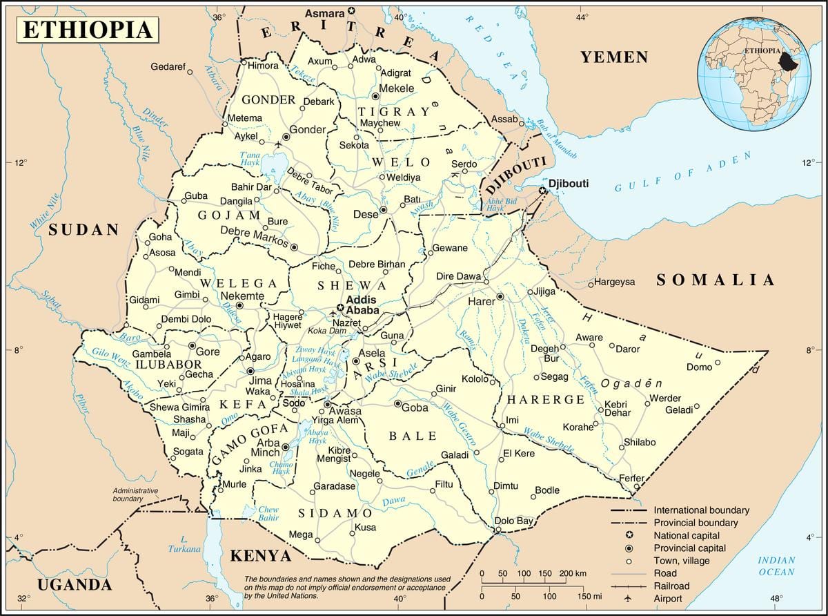 egungo mapa Etiopia