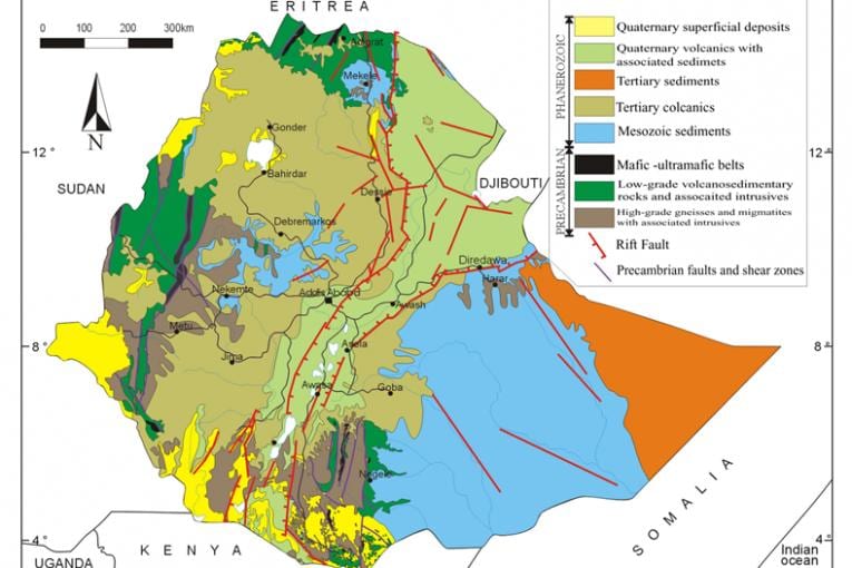 mapa Etiopia baliabide naturalak