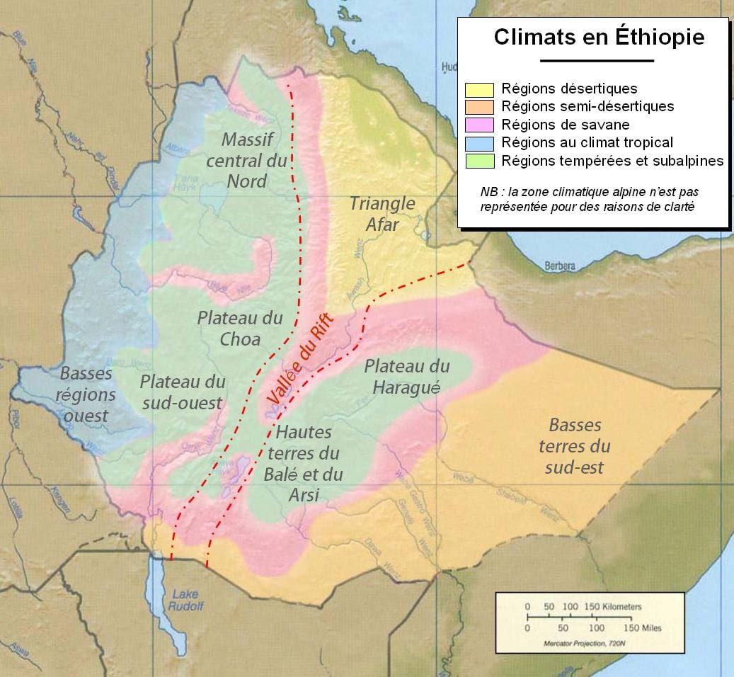 mapa Etiopia klima