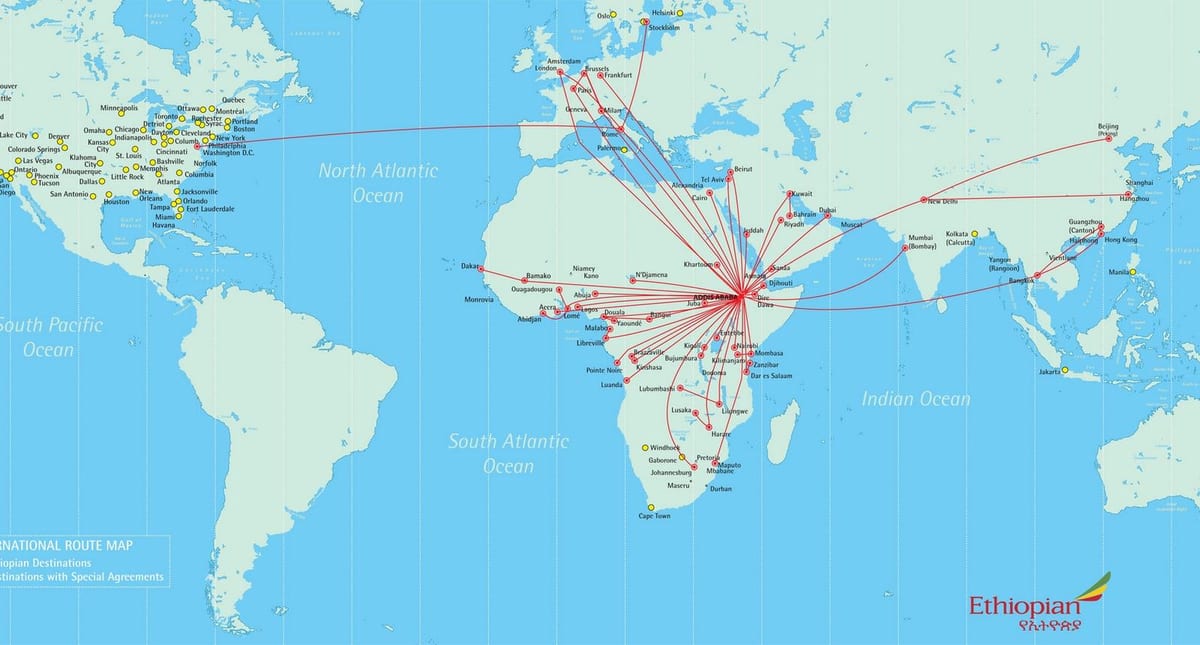 mapa Etiopiako ibilbidea
