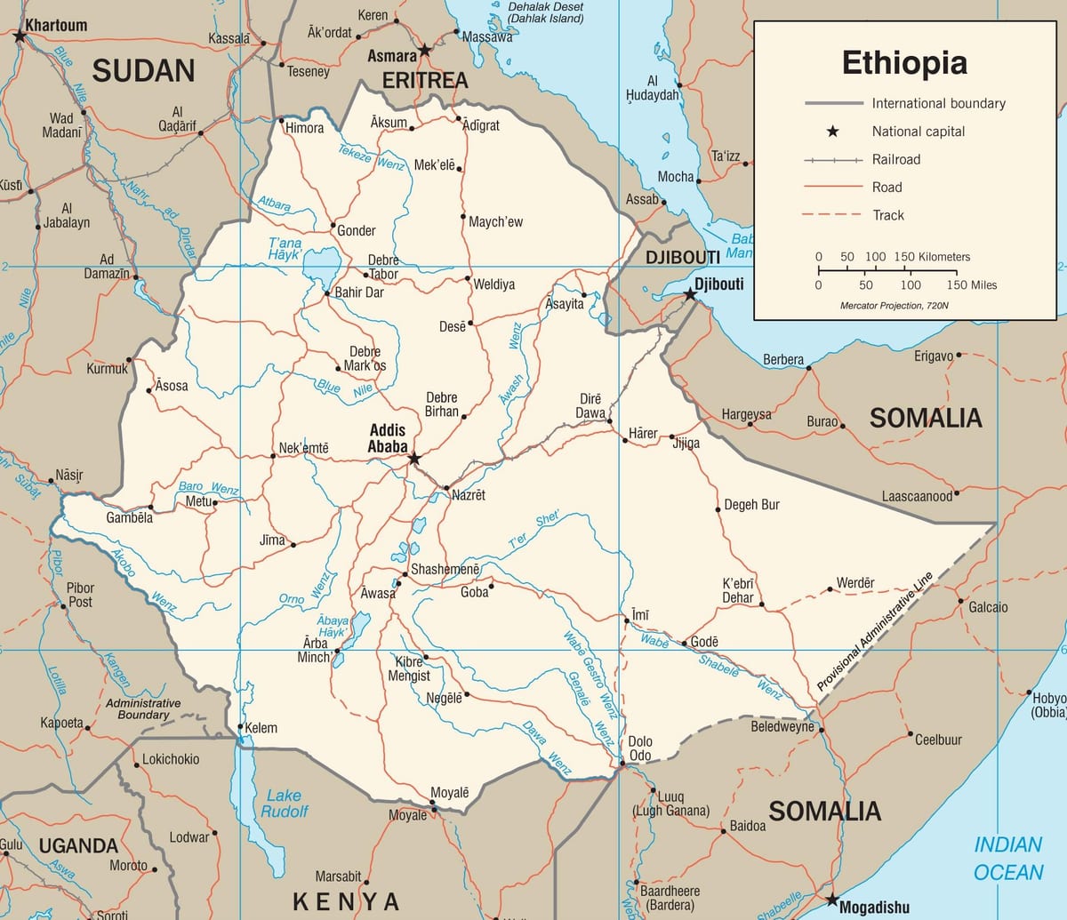mapa Etiopiako mapa irudi