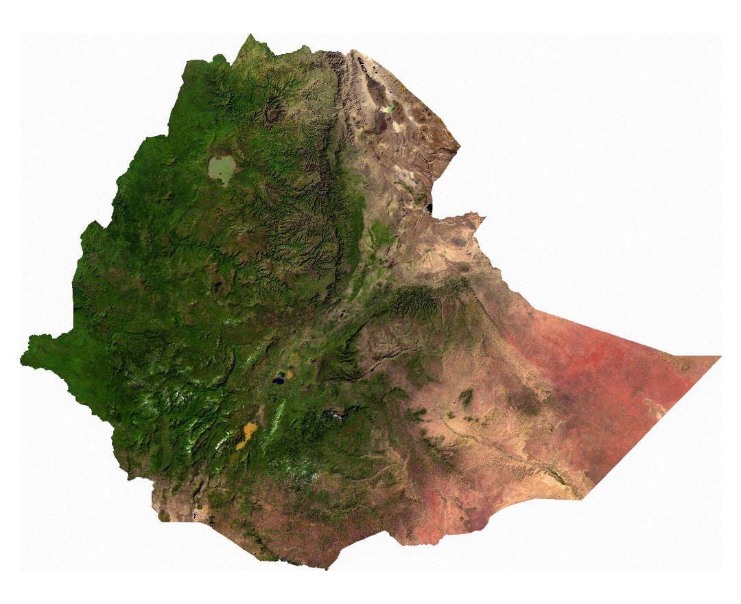Etiopia satelite mapa