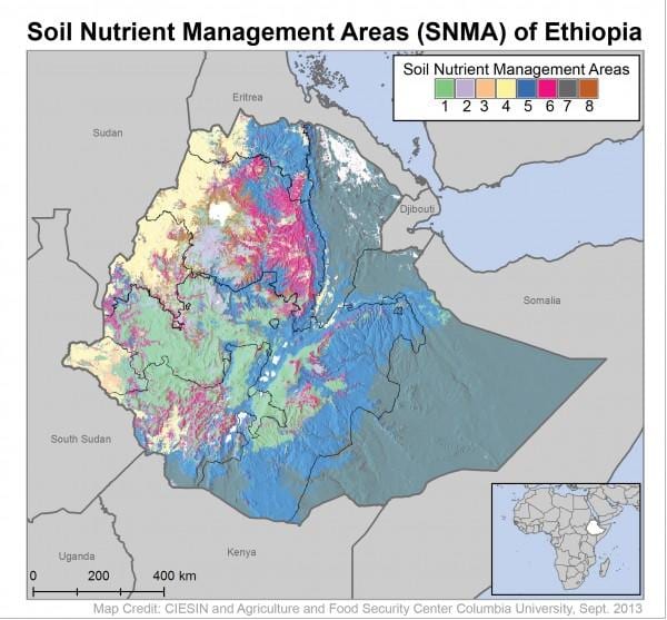 mapa lurzoruaren mapa Etiopia