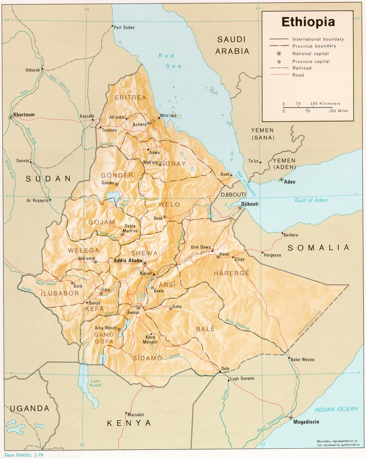 mapa Etiopia zehar derg