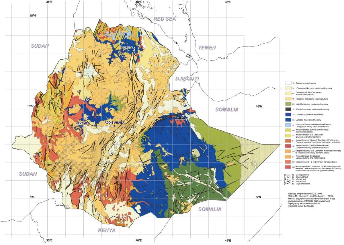 mapa mapa geologikoa Etiopia