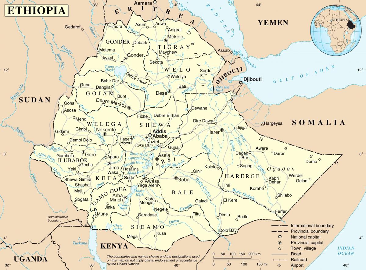 mapa politikoa Etiopia