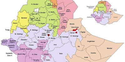 Mapa Etiopia administrazio