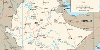 Etiopiako errepide sarearen mapa