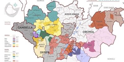 Mapa Etiopia kafea