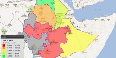 Etiopia probintzien mapa