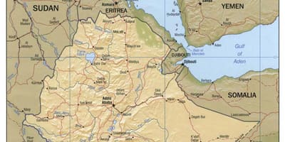 Mapa Etiopia mapa 1980