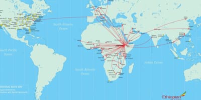 Mapa Etiopiako ibilbidea