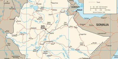 Mapa Etiopiako mapa irudi