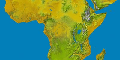 Mapa Etiopiako mendialdean munduko