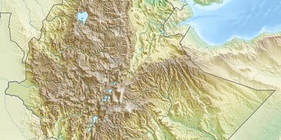 Mapa Etiopiako mendiak