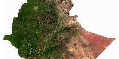 Etiopia satelite mapa
