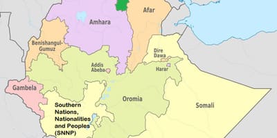 Etiopiako tigray mapa