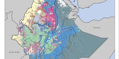 Mapa lurzoruaren mapa Etiopia