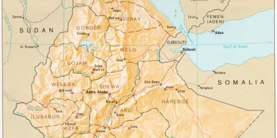 Mapa Etiopia zehar derg