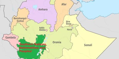 Mapa snnpr Etiopia
